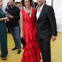 Maëlys de Rudder and Danis Tanović, Welcome Drink, Festival Square, 25th Sarajevo Film Festival, 2019 (C) Obala Art Centar