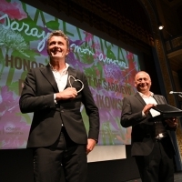 Recipient of Honorary Heart of Sarajevo Pawel Pawlikowski and director of Sarajevo Film Festival Mirsad Purivatra, Opening Ceremony, National Theatre, 25th Sarajevo Film Festival, 2019 (C) Obala Art Centar