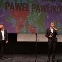 Director of Sarajevo Film Festival Mirsad Purivatra and Pawel Pawlikowski, Recipient of Honorary Heart of Sarajevo, Opening Ceremony, National Theatre, 25th Sarajevo Film Festival, 2019 (C) Obala Art Centar