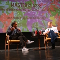 Director Alejandro González Iñárritu and moderator Mike Goodridge, Masterclass: In conversation with Alejandro González Iñárritu, National Theatre, 25th Sarajevo Film Festival, 2019 (C) Obala Art Centar