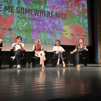 Actress Sara Luna Zorić, actor Lazar Dragojević, producer Iris Otten, director Ena Sendijarević, actor Ernad Prnjavorac and moderator Aleksandar Hemon, Competition Programme Press Conference: Take me Somewhere Nice, National Theatre, 25th Sarajevo Film Festival, 2019 (C) Obala Art Centar