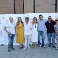 Crew of Black Sun 2 with Avant Premieres Programme Coordinator Tina Hajon, Photo Call, TRT Industry Terrace, Hotel Europe, 25th Sarajevo Film Festival, 2019 (C) Obala Art Centar