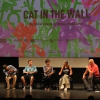 Cinematographer Dimitar Kostov, actor Angel Genov, directors Mina Mileva and Vesela Kazakova and moderator Aleksandar Hemon, Competition Programme Press Conference: Cat in the Wall, National Theatre, 25th Sarajevo Film Festival, 2019 (C) Obala Art Centar