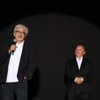 Director and actor Elia Suleiman and director of Sarajevo Film Festival Mirsad Purivatra, It Must be Heaven, Raiffeisen Open Air Cinema, 25th Sarajevo Film Festival, 2019 (C) Obala Art Centar