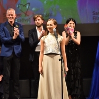 Jury member Jovana Stojiljković announcing the winner of Heart of Sarajevo for Best Actor, National Theatre, 25th Sarajevo Film Festival, 2019 (C) Obala Art Centar