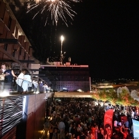 Fireworks, supported by City of Sarajevo and mayor Benjamina Karić, Festival Opening Gala Reception, Hotel Europe, 27th Sarajevo Film Festival, 2021 (C) Obala Art Centar