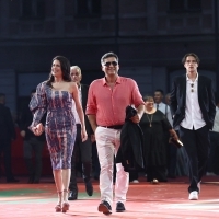 Maëlys de Rudder and Danis Tanović, actors Izudin Bajrović and Kerim Čutuna, Red Carpet, 27th Sarajevo Film Festival, 2021 (C) Obala Art Centar