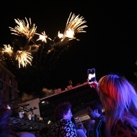 Fireworks, supported by City of Sarajevo and mayor Benjamina Karić, Festival Opening Gala Reception, Hotel Europe, 27th Sarajevo Film Festival, 2021 (C) Obala Art Centar