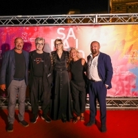 Wim Wenders and the crew of Quo Vadis, Aida?, Open Air Cinema Stari grad, 27th Sarajevo Film Festival, 2021 (C) Obala Art Centar	