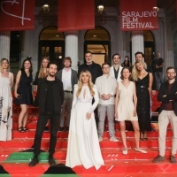 Programmer Asja Krsmanović and directors of the Competition Programme - Student Film, Red Carpet, 27th Sarajevo Film Festival, 2021 (C) Obala Art Centar