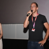 Asja Krsmanović and producer Milan Stojanović, screening of Oasis, In Focus, Cineplexx, 27th Sarajevo Film Festival, 2021 (C) Obala Art Centar