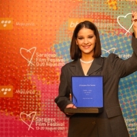 The Rising Star, Ivana Zečević (The Group), Hearts of Sarajevo for TV series award ceremony, Hotel Holiday, Red Carpet, 27th Sarajevo Film Festival, 2021 (C) Obala Art Centar