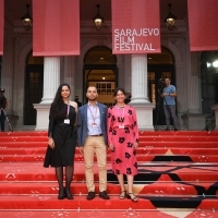 Mirona Radu, Hristo Hristozov and Hanna Szczepkowska, CICAE Jury, Red Carpet, 27th Sarajevo Film Festival, 2021 (C) Obala Art Centar