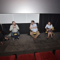 Panel discussion after the screening of Collective, Human Rights Day supported by the Embassy of the Netherlands, Cineplexx, 27th Sarajevo Film Festival, 2021 (C) Obala Art Centar