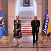 Mayor of Sarajevo Benjamina Karić and director of Sarajevo Film Festival Mirsad Purivatra, City Hall, 27th Sarajevo Film Festival, 2021 (C) Obala Art Centar