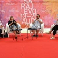 Docu Press Corner with the Embassy of Netherlands moderated by Mina Noor, Festival Square, 27th Sarajevo Film Festival, 2021 (C) Obala Art Centar