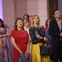 Lorna Tee, Elma Tataragić and Jovan Marjanović, Reception hosted by mayor of Sarajevo Benjamina Karić, City Hall, 27th Sarajevo Film Festival, 2021 (C) Obala Art Centar