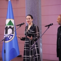 Mayor of Sarajevo Benjamina Karić and director of Sarajevo Film Festival Mirsad Purivatra, City Hall, 27th Sarajevo Film Festival, 2021 (C) Obala Art Centar