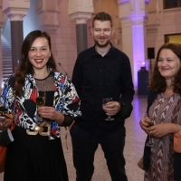 Aleksandra Odić, Ivan Bakrač and Zeynep Dilan Süren, Reception hosted by mayor of Sarajevo Benjamina Karić, City Hall, 27th Sarajevo Film Festival, 2021 (C) Obala Art Centar