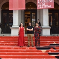 Hella Wenders, Stefan Ivančić and Sara Luna Zorić, Competition Programme - Short Film Jury, Red Carpet, 27th Sarajevo Film Festival, 2021 (C) Obala Art Centar