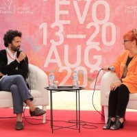 Director Ahmet Necdet Çupur and Rada Šešić, Docu Press Corner, Festival Square, 27th Sarajevo Film Festival, 2021 (C) Obala Art Centar