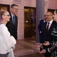 Samir Avdić, Sarajevo Canton's Minister of Culture and Sports and Mayor of Sarajevo Benjamina Karić, City Hall, 27th Sarajevo Film Festival, 2021 (C) Obala Art Centar