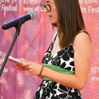 Maša Marković, host of Partners’ Awards, Festival Square, 27th Sarajevo Film Festival, 2021 (C) Obala Art Centar