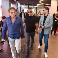 Dragan Bjelogrlić, Željko Joksimović and Milan Marić, Press Conference: Toma, Cineplexx, 27th Sarajevo Film Festival, 2021 (C) Obala Art Centar