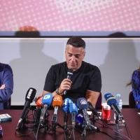 Dragan Bjelogrlić, Željko Joksimović and Tamara Dragičević, Press Conference: Toma, Cineplexx, 27th Sarajevo Film Festival, 2021 (C) Obala Art Centar