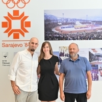 Golden medal winner Martin Sinković and director of Sarajevo Film Festival Mirsad Purivatra, Sarajevo Olympic Museum, 27th Sarajevo Film Festival, 2021 (C) Obala Art Centar