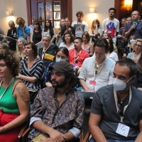 	CineLink Talks, Docu Talents from the East, Hotel Europe Atrium, 28th Sarajevo Film Festival, 2022 (C) Obala Art Centar