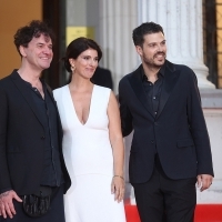 Mark Cousins, director and writer, Jovan Marjanović, director of Sarajevo Film Festival and Šejla Kamerić, Red Carpet, National Theatre, 29th Sarajevo Film Festival, 2023 (C) Obala Art Centar