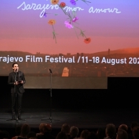 Lazar Dragojević, master of ceromony, National Theatre, 29th Sarajevo Film Festival, 2023 (C) Obala Art Centar