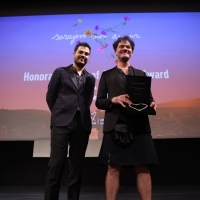 Jovan Marjanović, director of Sarajevo Film Festival and Mark Cousins, recipient of Honorary Heart of Sarajevo Award, National Theatre, 29th Sarajevo Film Festival, 2023 (C) Obala Art Centar