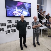 Mirsad Purivatra and Milomir Kovačević Strašni, First War Cinema Apollo Exhibition, ALU,29th Sarajevo Film Festival, 2023 (C) Obala Art Centar