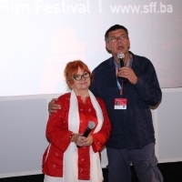 Rada Šešić, Competition Documentary Programmer and Miroslav Mandić, director, Cineplexx, 29th Sarajevo Film Festival, 2023 (C) Obala Art Centar
