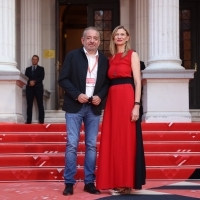 Stephan Komandarev, director of Blaga's Lessons and Elma Tataragić, Copetition Feature Film Programmer, Red Carpet, National Theater, 29th Sarajevo Film Festival, 2023 (C) Obala Art Centar
