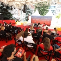 Docu Press Corner, Festival square, 29th Sarajevo Film Festival, 2023 (C) Obala Art Centar