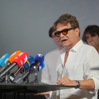 Dragan Bjelogrlić, director, Press Conference of Guardians of the Formula, Cineplexx 29th Sarajevo Film Festival, 2023 (C) Obala Art Centar