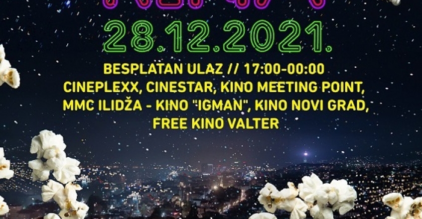 Objavljujemo program za Noć kina: Uživajte u filmovima uz besplatan ulaz 28. decembra od 17 sati do ponoći!